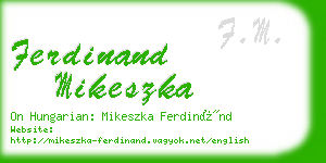 ferdinand mikeszka business card
